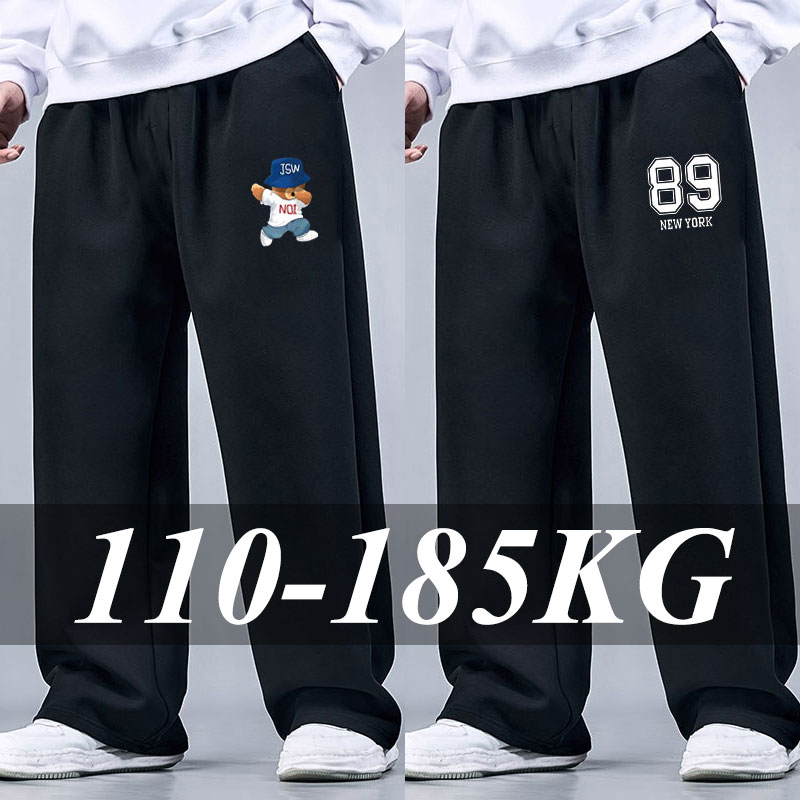 プラスサイズの男性スポーツパンツ 5XL 6XL 7XL メンズ綿のズボンジョガースポーツウェア黒固体アイスシルクだぶだぶのスウェットパンツ男性パンツ