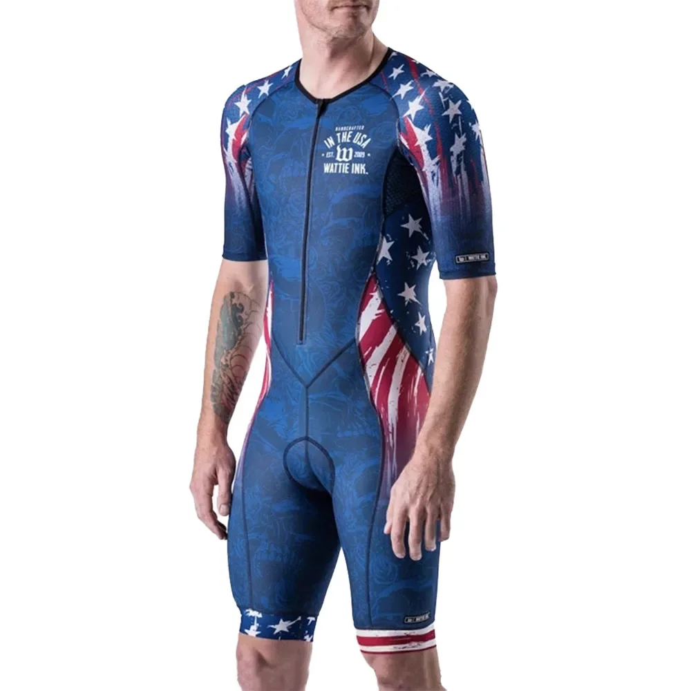 Wattie Ink メンズトライアスロンスーツバイクキットサイクリングジャージ Mtb スキンスーツスピードスーツ 2023 ジャンプスーツタイツスーツボディスーツ Ropa Ciclismo