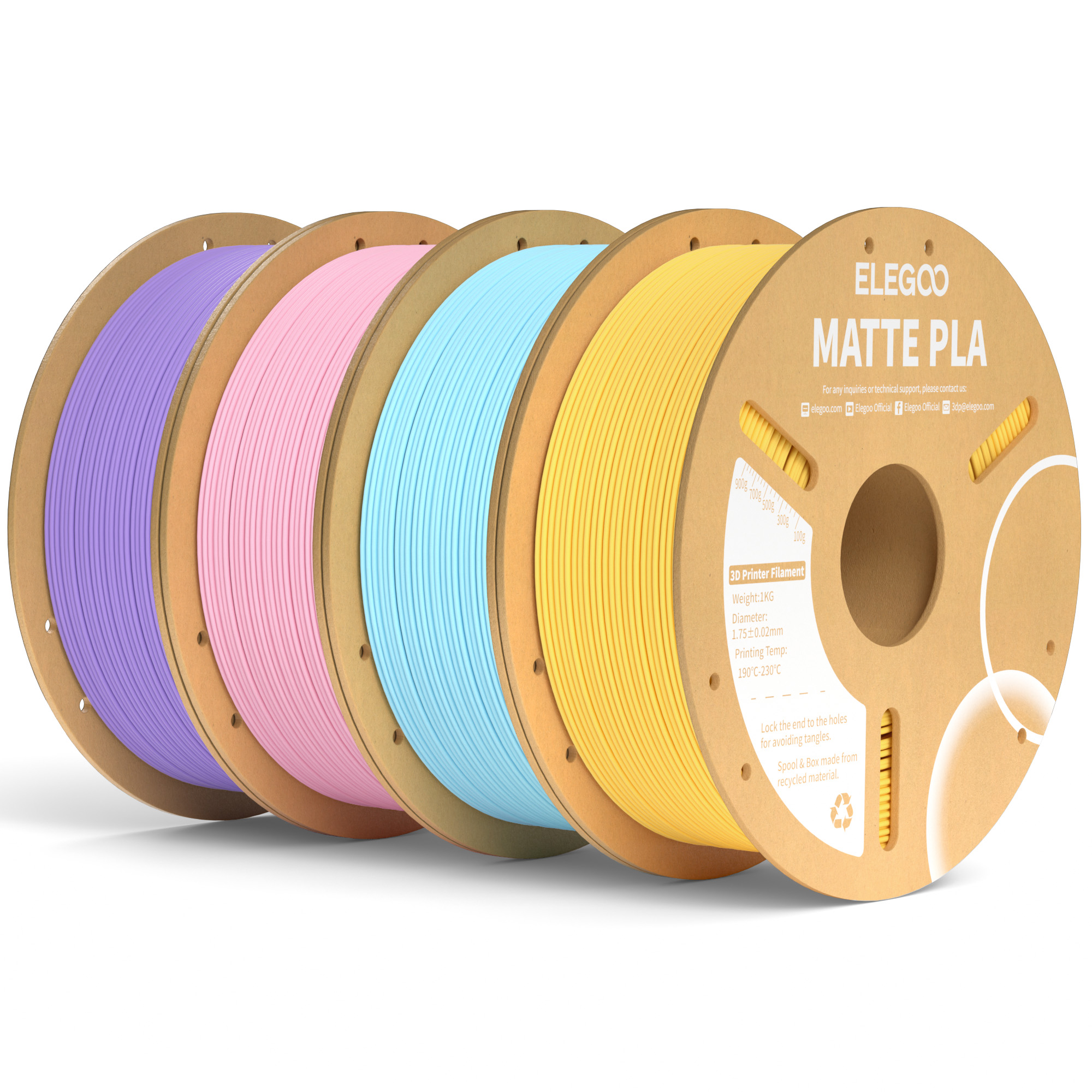ELEGOO マットフィラメント PLA 1KG FDM 3D プリンター PLA Elegoo 3D プリンターフィラメント寸法精度 /- 0.02mm