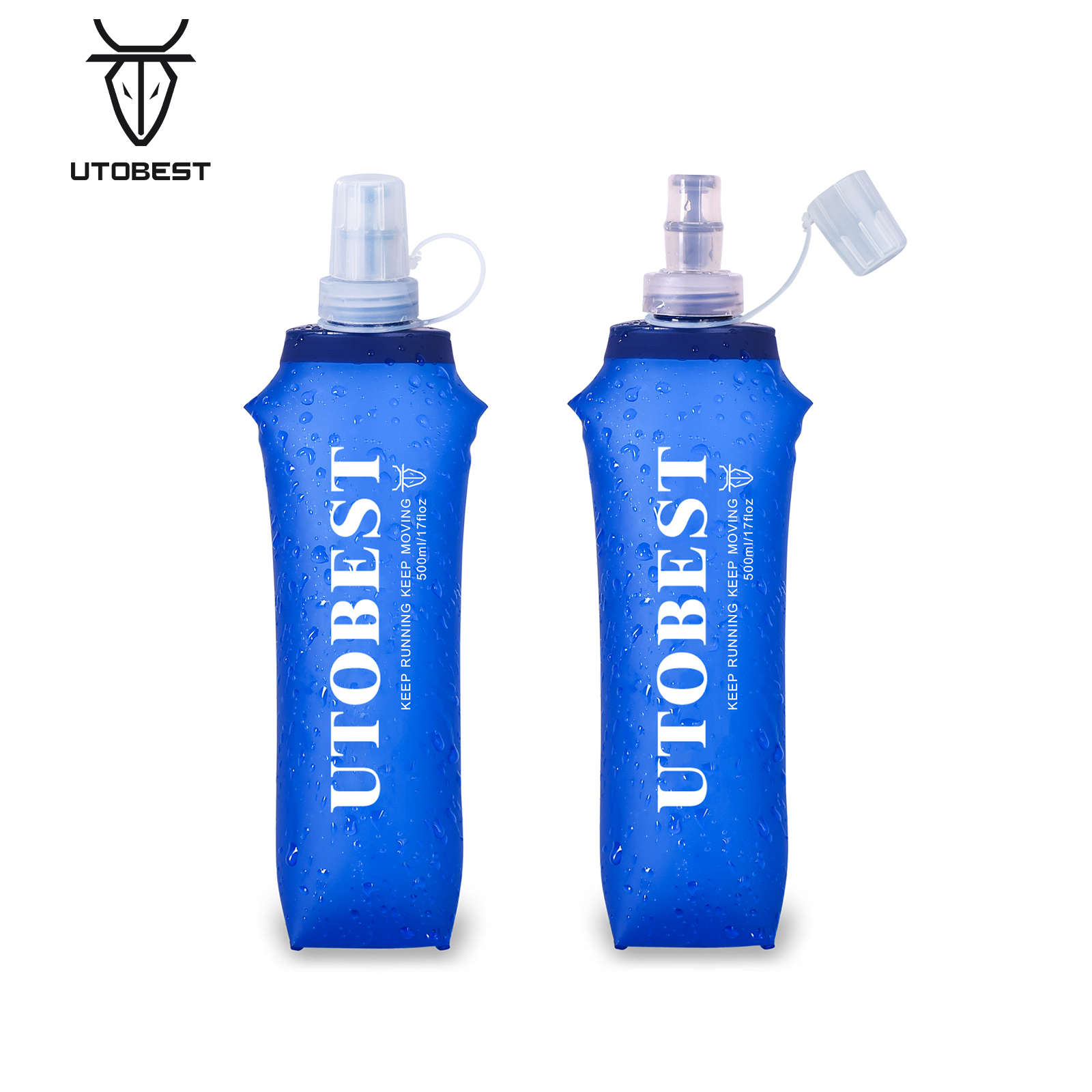 UTOBEST 250 ミリリットル 350 ミリリットル 500 ミリリットルソフトフラスコ折りたたみ折りたたみ TPU ウォーターボトル屋外ランニングハイキングサイクリング