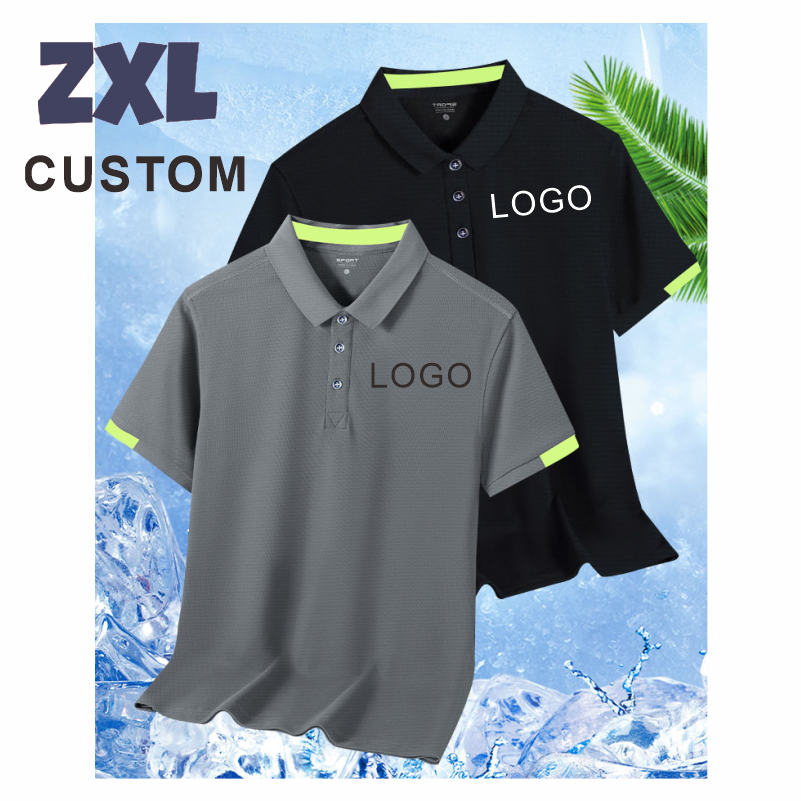 ZXL 速乾性スポーツポロシャツカスタムロゴ会社ブランドデザインプリント刺繍通気性ラペル半袖ポロシャツ