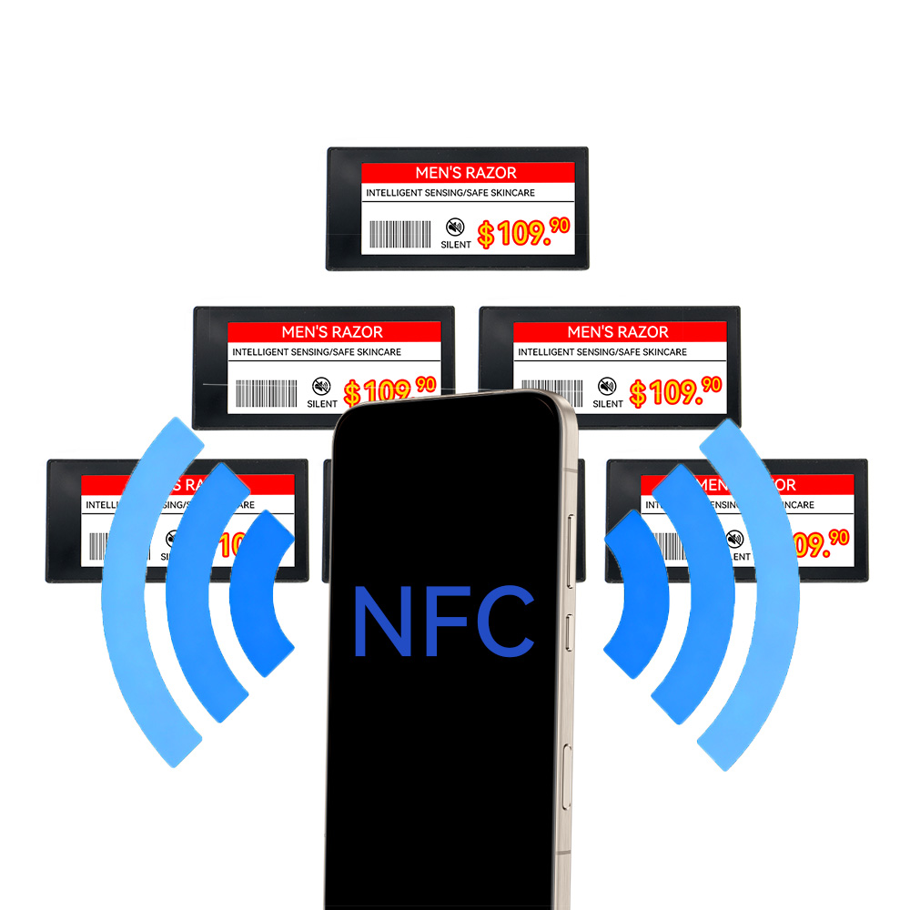 衣料品店用の黒いNFC EPD超薄型2.9インチ電子値札