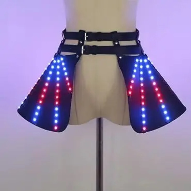 2026 新サイバーパンク LED 光るスカート絶賛衣装女性 DJ ステージパフォーマンスゴーゴーダンス衣装ライトアップパーティークラブナイトウェア