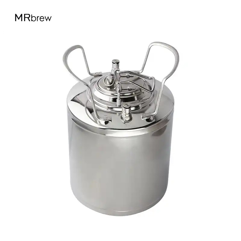 新しいコーネリアススタイルビール樽、ボールロック加圧樽、ステンレス鋼ケゲレーターバレル10L(2.5ガロン）自家製ビール樽