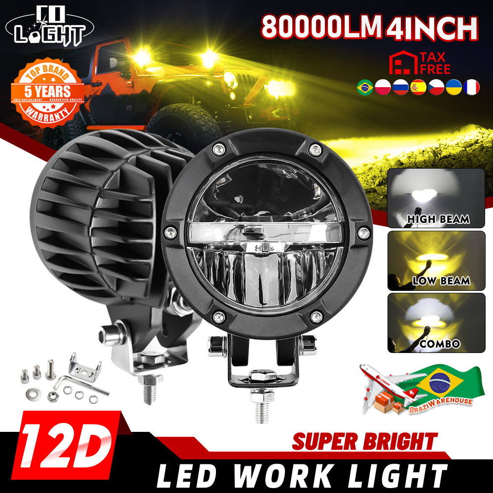 CO LIGHT 4 インチラウンドオートバイ LED ライトポッドスポットフォグライト 3500K 6500K オフロード運転補助溝ライトトラック SVU