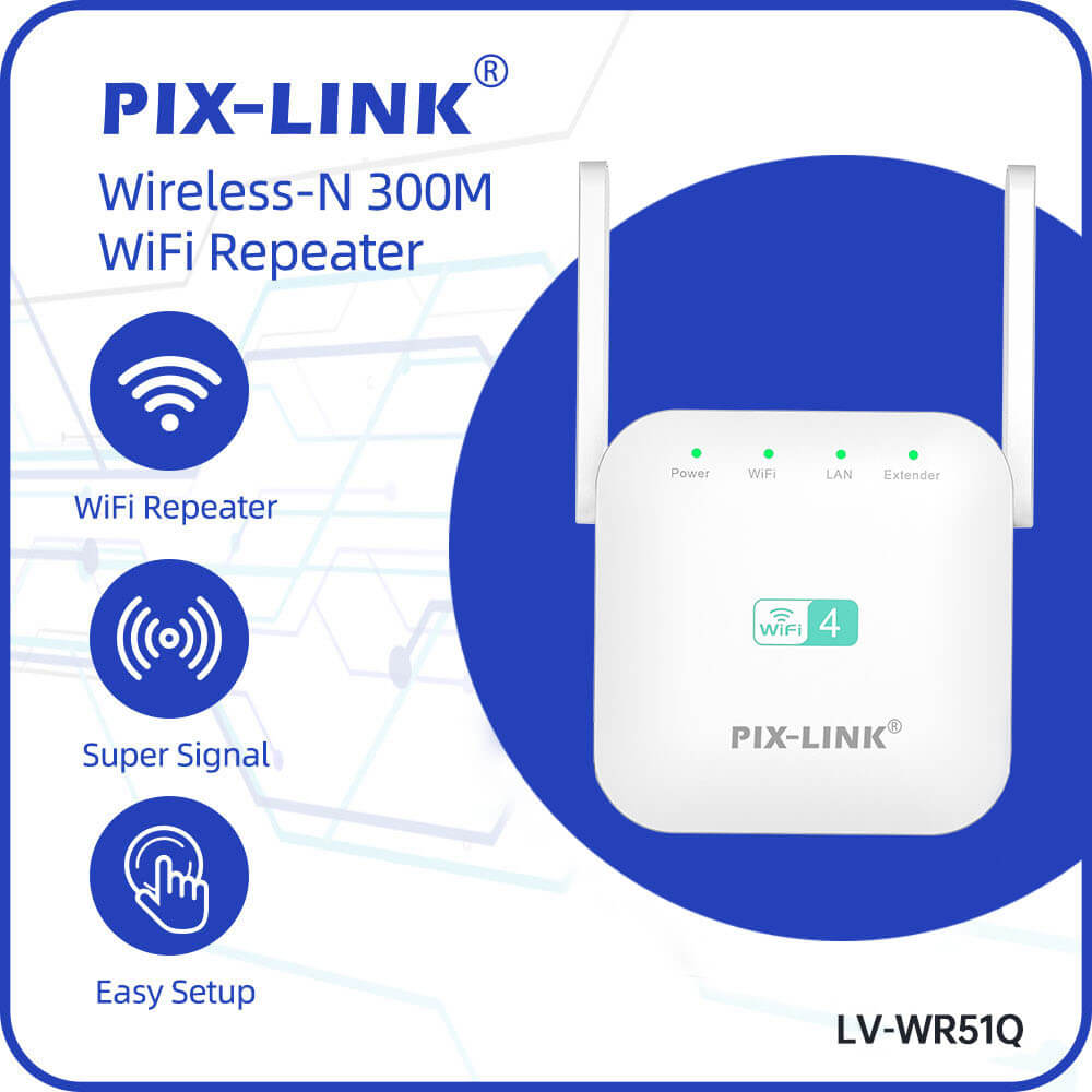 ペネトレーションエクステンダーワイヤレス信号 300 メートルルーターリピーター長距離 WiFi ブースターホームオフィスカバレッジ PIX-LINK WR51Q