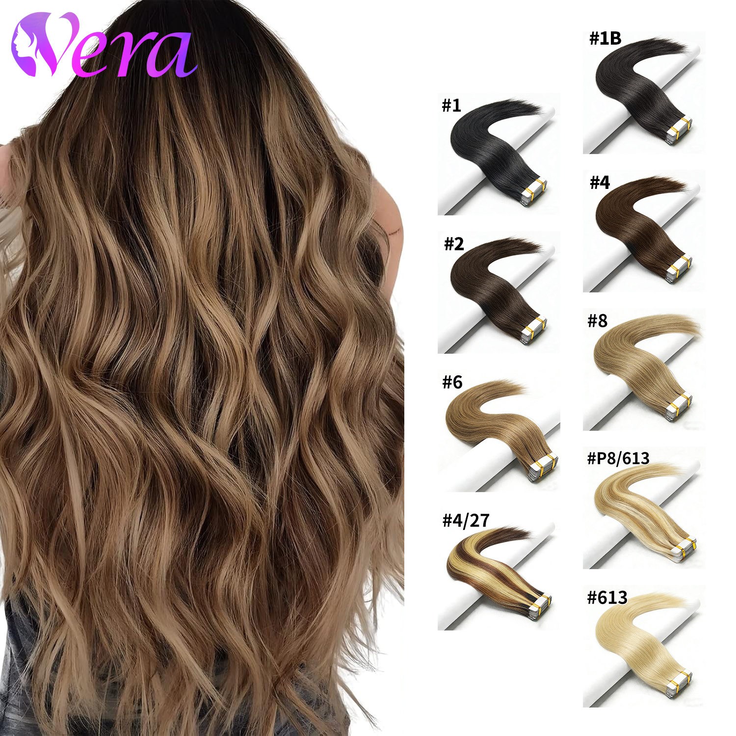 ストレートテープヘアエクステンション本物の人毛シームレステープ人毛エクステンション 50 グラム 20 個目に見えない茶色のテープイン