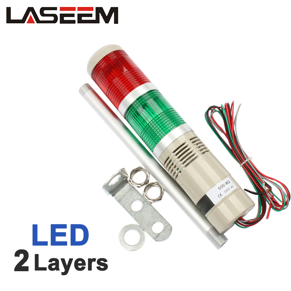 LED AC220V 110V DC 12V 24V セーフティスタックランプ赤緑黄フラッシュ産業用タワー信号灯 LTA-505 赤と緑の 2 層