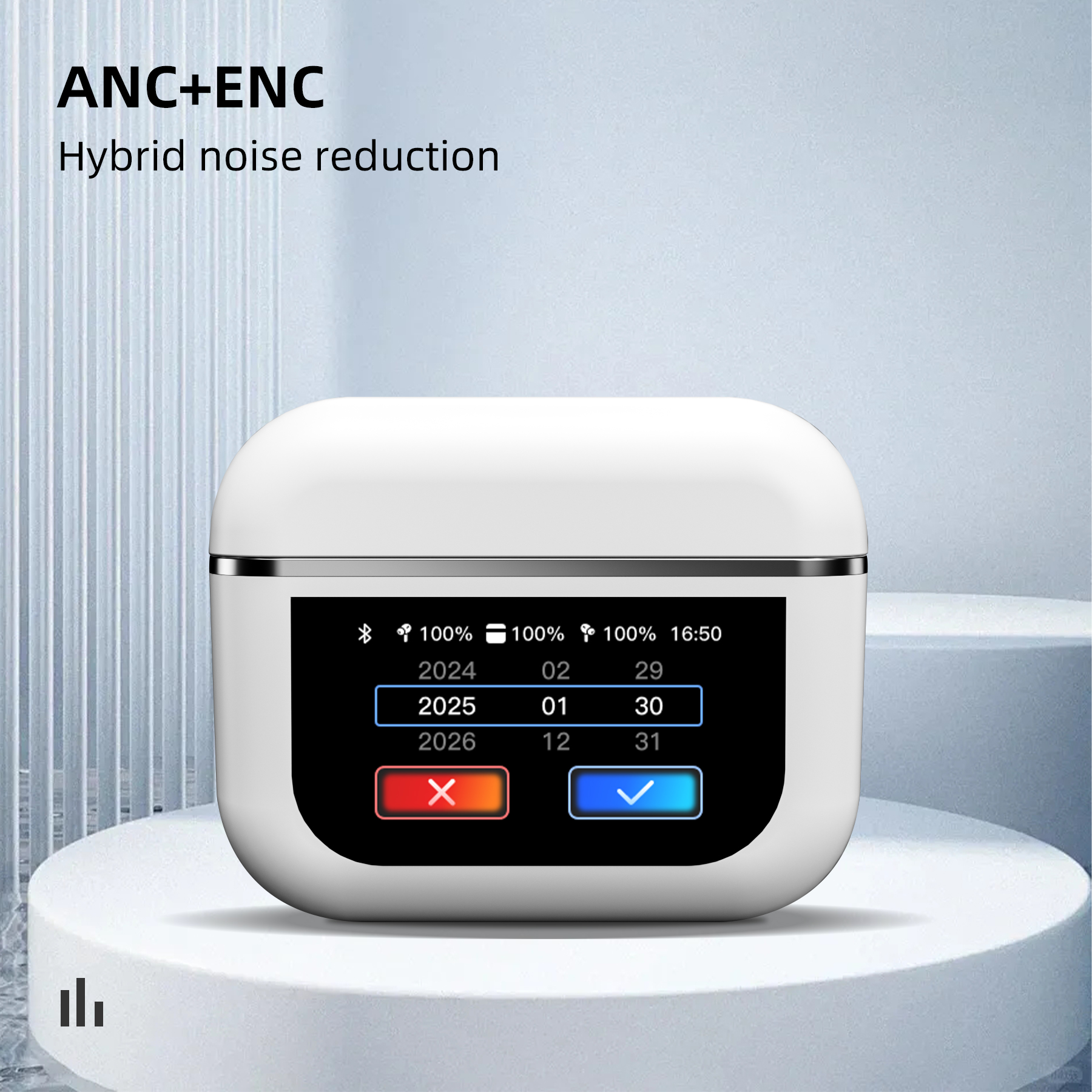 熱い販売スマートタッチスクリーン Bluetooth ヘッドフォン ANC ENC アクティブノイズキャンセリングスポーツイヤホン音楽愛好家に最適
