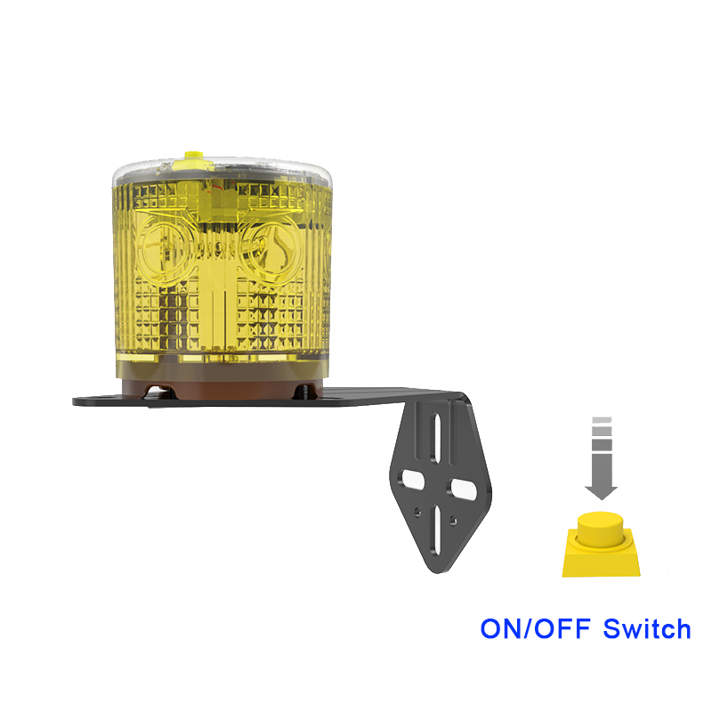 IP65 防雨型太陽光発電警告警報ランプ安全信号ビーコン交通信号灯 6 LED 1000mAh バッテリー ON/OFF スイッチ付き