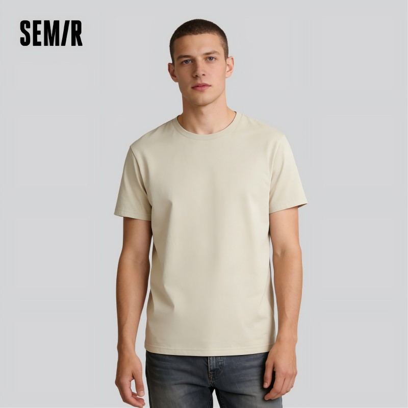 セミール Tシャツメンズファッションカジュアルコットン Tシャツ男性白 Tシャツ半袖ストリート夏のトップス男性のための