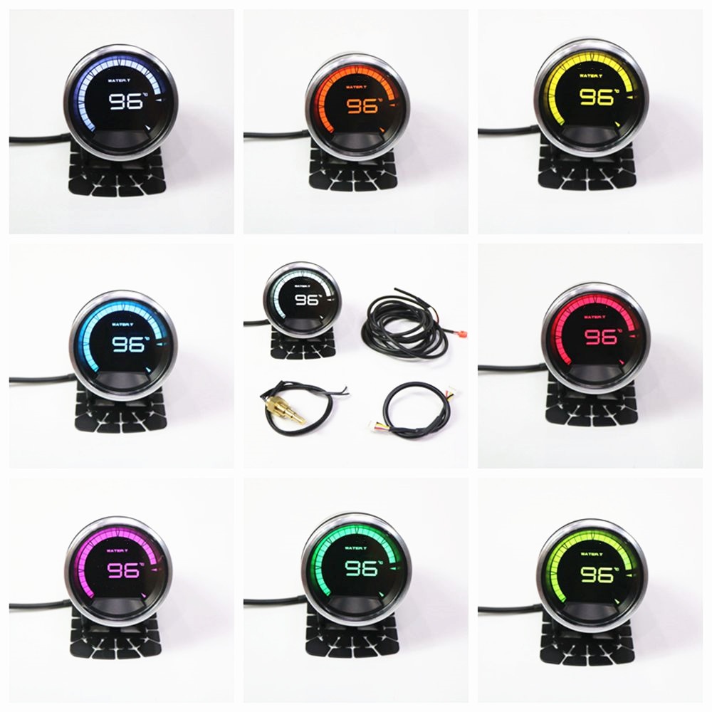 Def A2 7 色 OBD2 ゲージ 2.5 インチ水温油圧ターボ油温真空電圧ユニバーサル 60 ミリメートル車のメーター