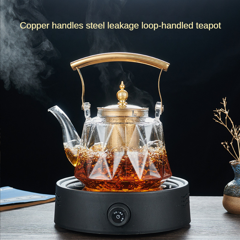 Glass Beam Pot Flower Tea Pot Health Pot Heat Resistant Glass Teapot With Strainer Infuser Teapot to Boil Water Kettle Gaiwan