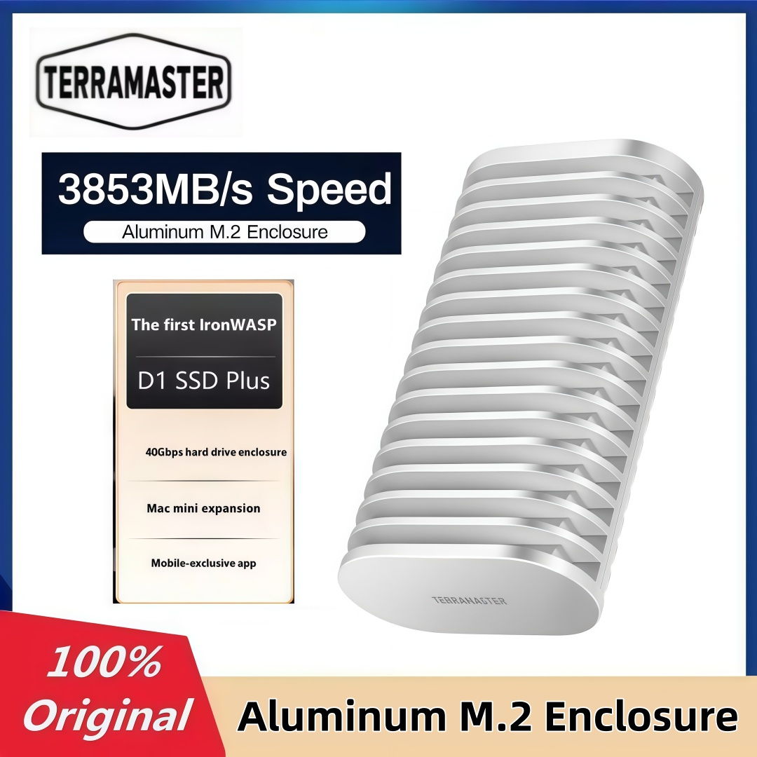 TERRAMASTER D1 SSD Plus 40Gbps M.2 NVMe SSD エンクロージャ アルミニウム M.2 エンクロージャ USB Type-C エンクロージャ (ディスクレス)