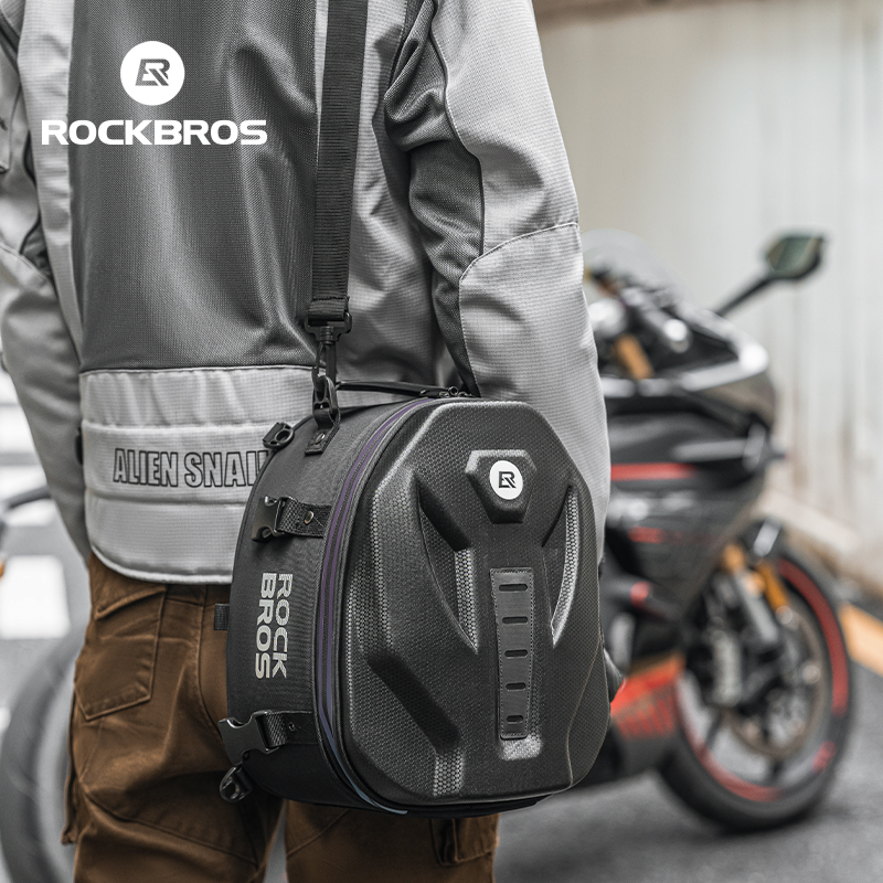 ROCKBROS 地元発送オートバイバッグ 12.5L 防水リアシートバッグ収納バックパックショルダーバッグハードシェルレインカバーオートバイバッグアクセサリー