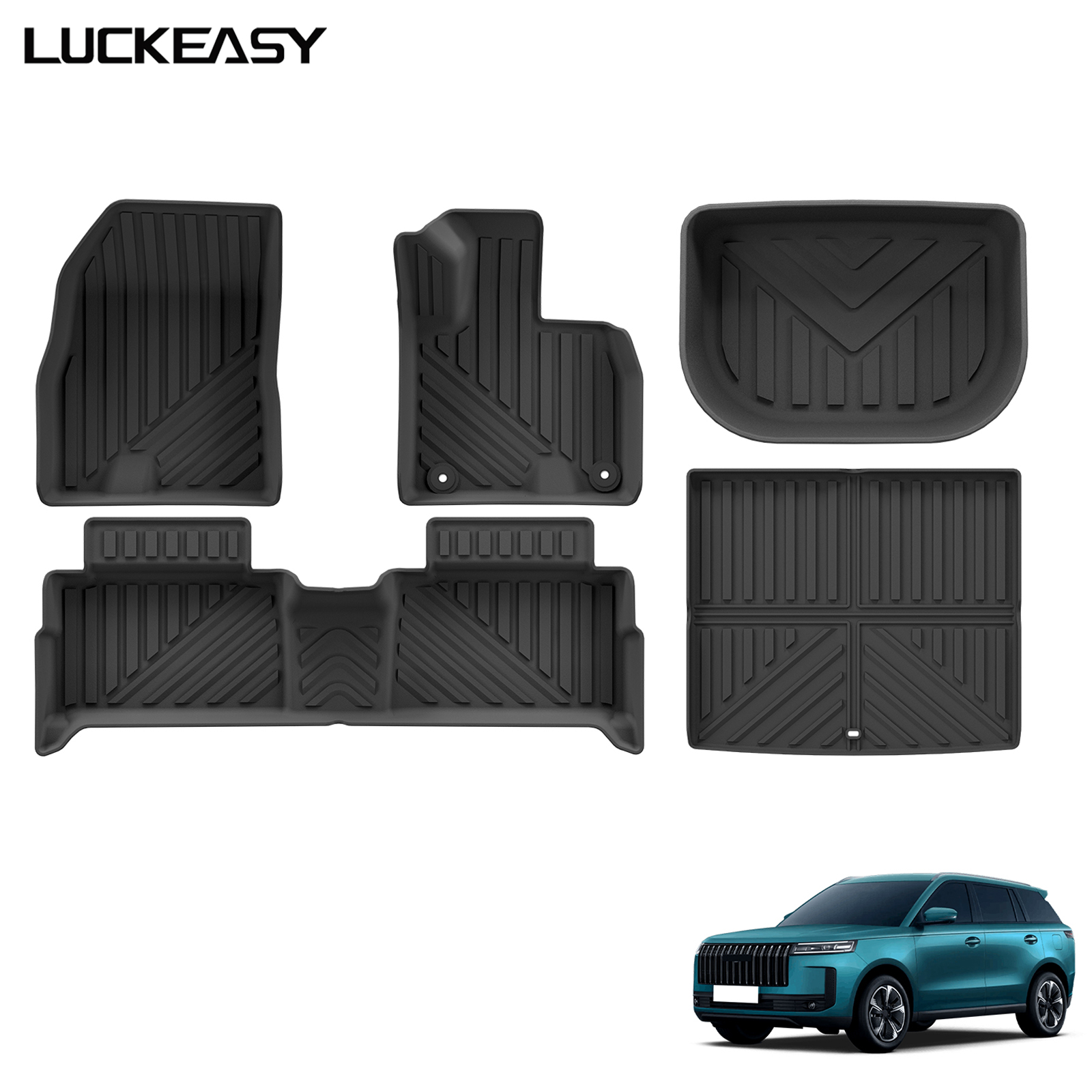 LUCKEASY 右ドライブ奇瑞 Jacoo 5 EV 2025 2026 全天候型フロアマットフットマットカーゴライナートランクパッドインテリアアクセサリー
