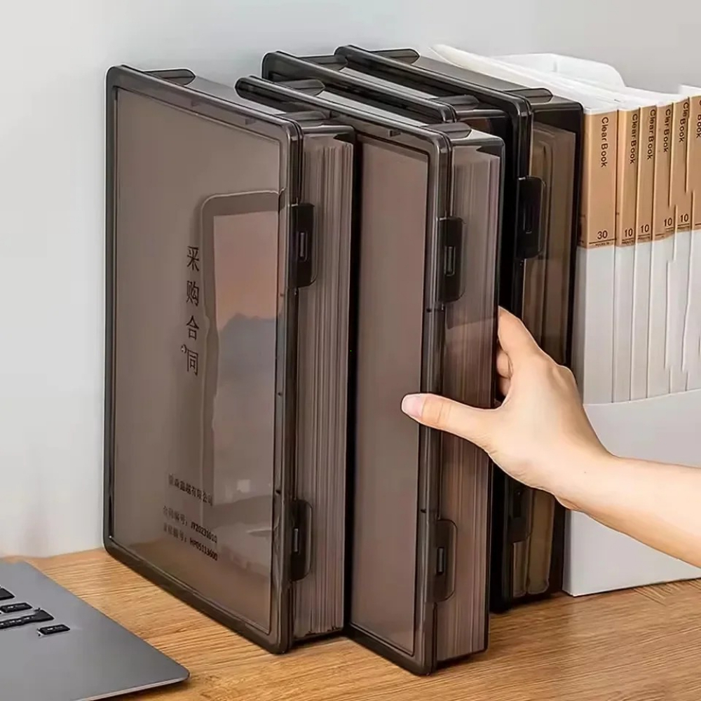 A4 防塵ファイル収納ボックスデスクトップカウンタープラスチック透明証明書用紙分類オフィスドキュメントオーガナイザー