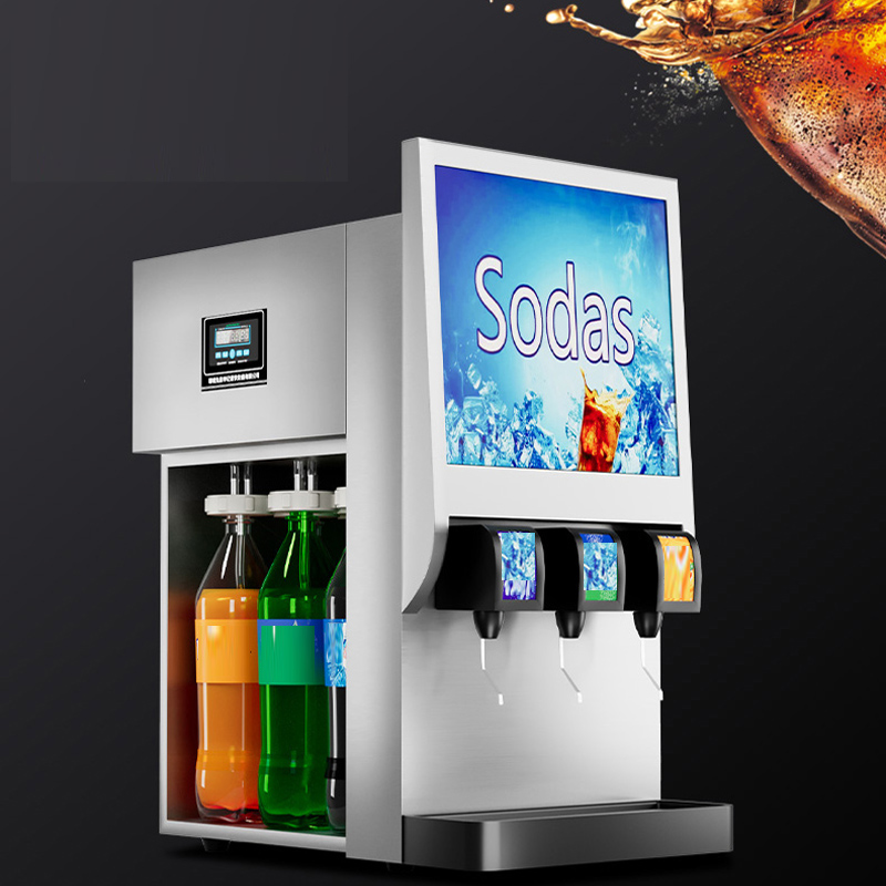 3つのフレーバーの冷たい飲み物ジュースマシン アイスコーラマシン コーラ自動販売機 ソフトドリンクコーラ飲料マシン