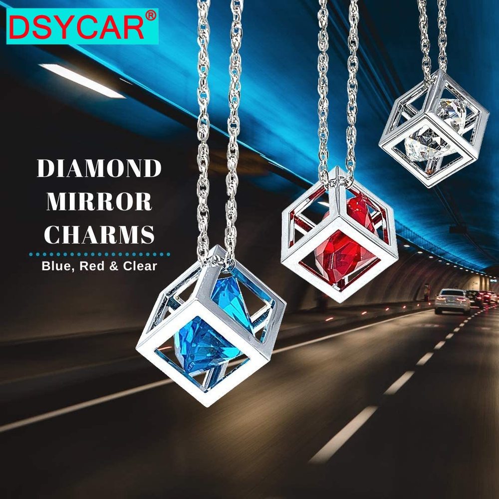 DSYCAR 1 個車のペンダントクリスタルキューブ車のチャームバックミラー装飾自動車装飾品ぶら下げインテリアサスペンション