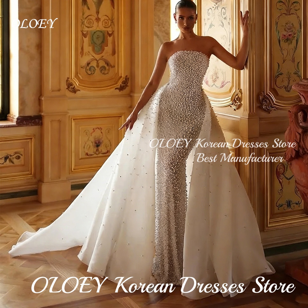 OLOEY 2026 絶妙なウェディングドレス高級ビーズレースマーメイドブライダルガウン取り外し可能な尾チャペルカスタマイズ Vestidos デノビア