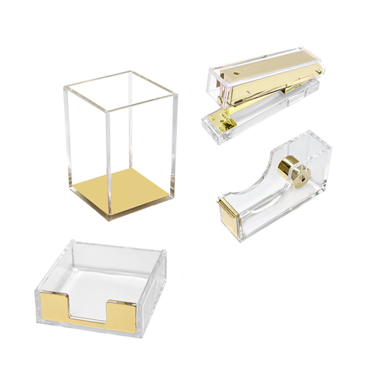 Gold Acrylic Stationery Set Wholesale Acrylic Stationery Set Perspex Stationery Set for Office