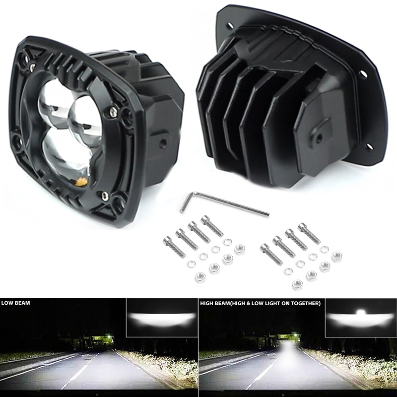 4 インチフラッシュマウント LED ポッドワークライト逆転駆動フォグランプハイ/ロービームジープオフロード 4x4 トラック SUV ATV 4WD 12V 24V