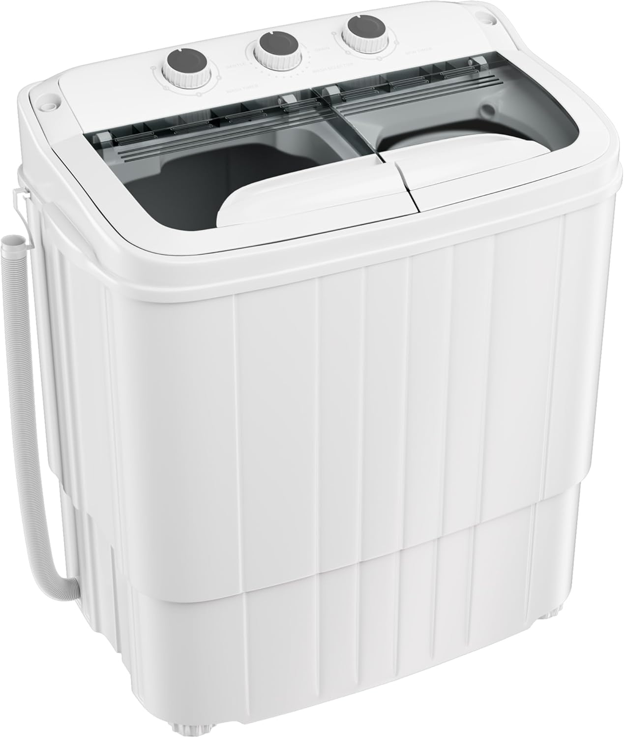 ポータブルグレーコンパクトミニ洗濯機と乾燥機コンボ、アパート、寮、RV、キャンプ用、17.6ポンド、ソーキング機能付き