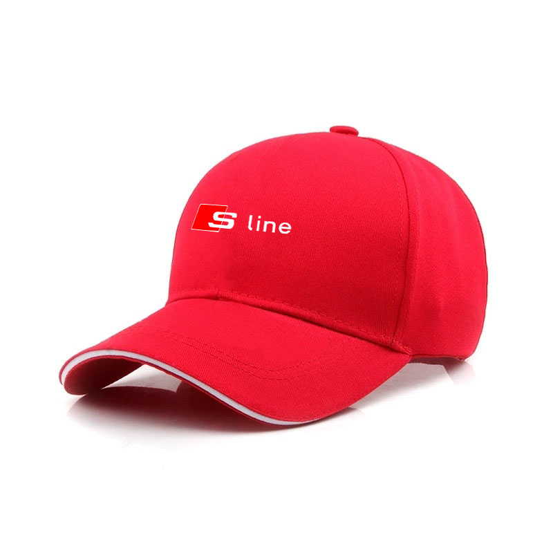 アウディ Sline A3 A4 A6 B8 A5 A7 A8 B6 Q3 Q5 Q7 Q8 TT S3 車のエンブレムスナップバック野球帽屋外調節可能な日焼け止め帽子