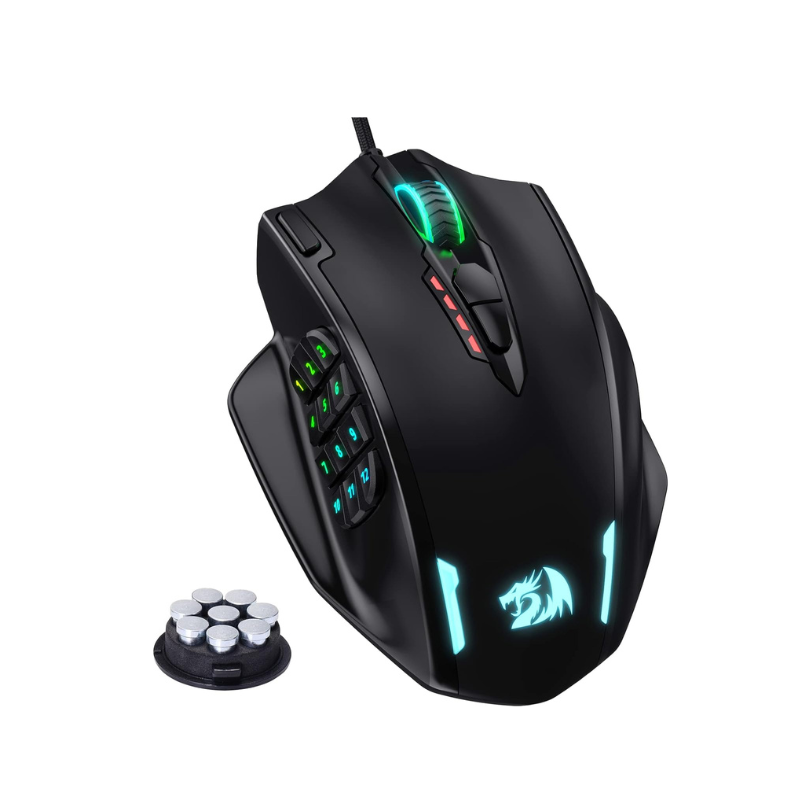 Redragon M908 RGB バックライト LED USB 有線ゲーミングマウス 18 プログラム可能なマウス ボタン 12400 DPI