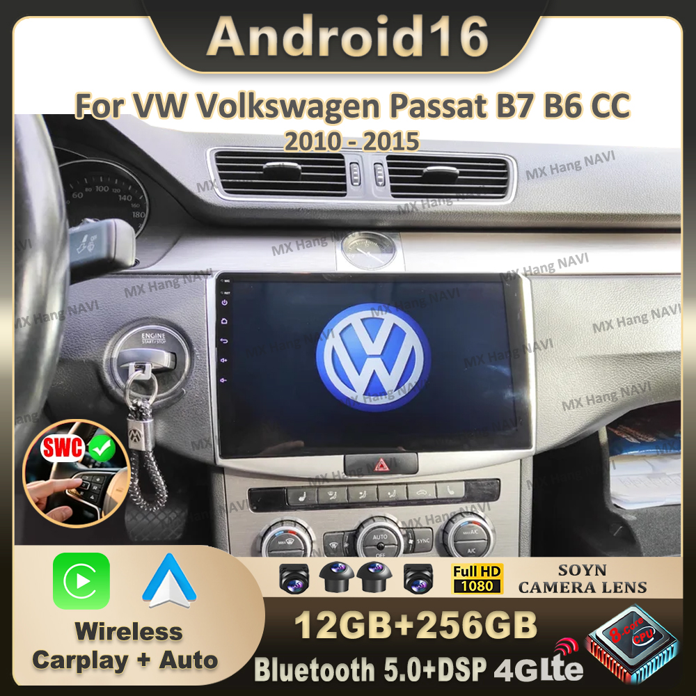 アンドロイド 16 5 グラムカーラジオマルチメディアプレーヤー VW フォルクスワーゲンパサート B7 B6 CC 2010-2015 いいえ 2 Din DVD 自動 Carplay Autoradio gps BT
