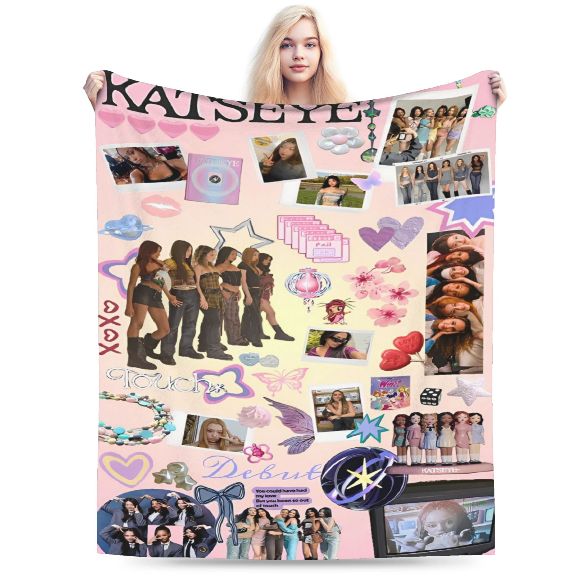 Katseye kpop k-pop ガールブランケットソフトフリースノベルティギフトスローブランケットベッドカバー