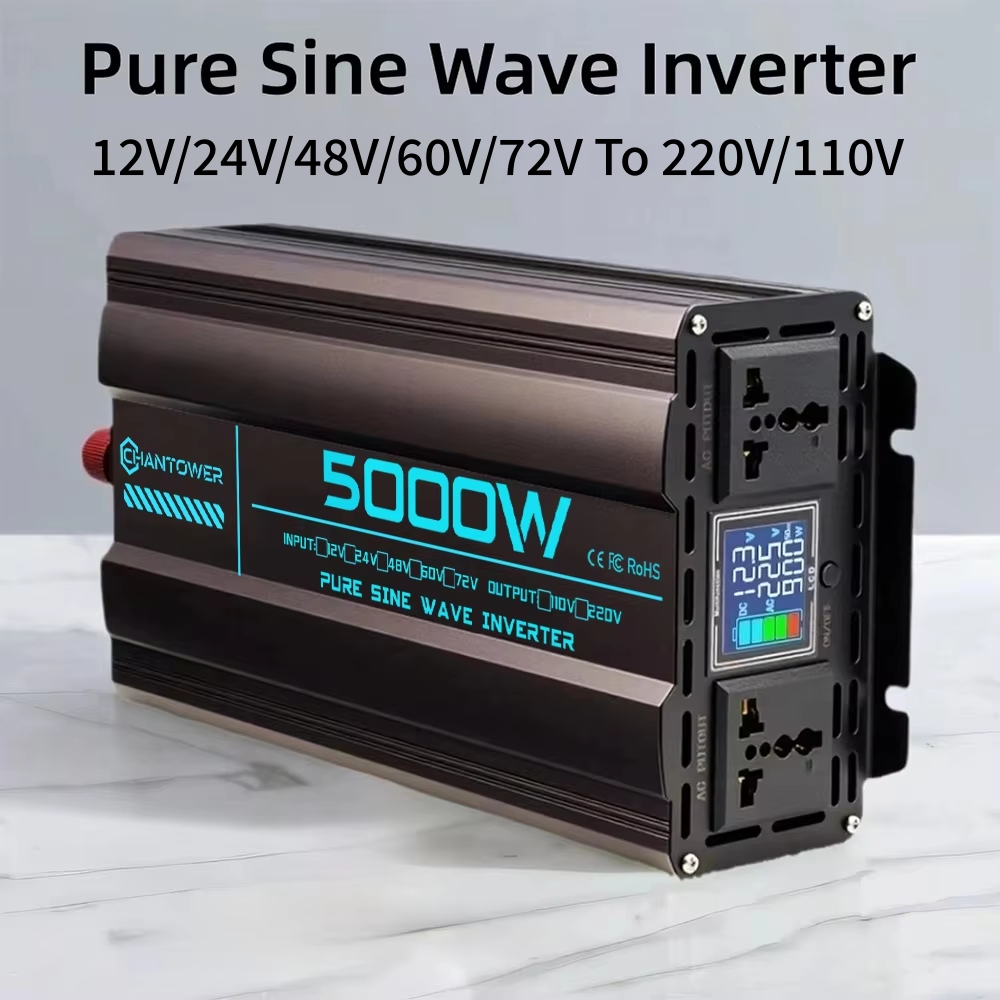 純粋な正弦波インバーター DC 12V/24V/48V/60V/72V から AC 220V/110V 2000W 3000W 4000W 5000W-8000W 電源コンバータ車のソーラーインバーター