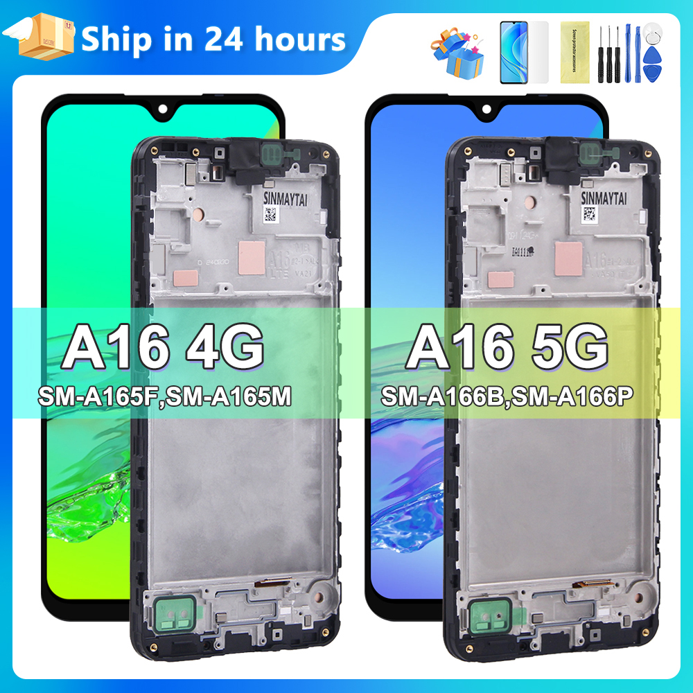 サムスン A16 4G SM-A165F LCD ディスプレイタッチスクリーンデジタイザアセンブリ用サムスン A16 5G A166 SM-A166B 用に 100% テスト済み