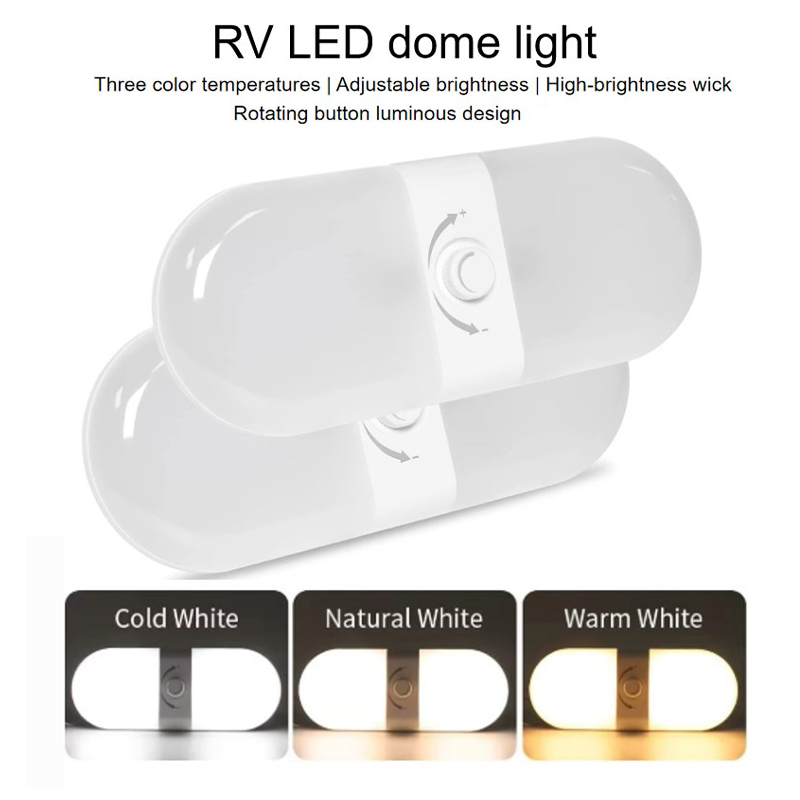 TYTXRV DC 12-24V RV インテリア LED ライト スイッチ付き 3 色無段階調光可能天井ドームライト キャンピングカー バン トラベル トレーラー用
