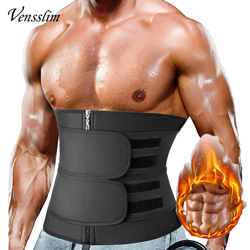 Vensslim 男性トレーニングウエストトレーナーおなかコントロールベルト痩身サウナボディシェイパートリマー腹部シェイプウェア減量コルセット