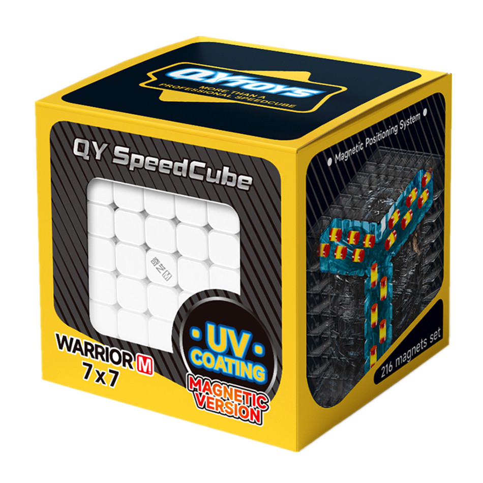 Qiyi 7 × 7 磁気マジックキューブブラック/ステッカーレスプロフェッショナルフィジェットおもちゃ Qiyi Warrior 7 × 7 Cubo Magico パズルおもちゃギフト子供のため