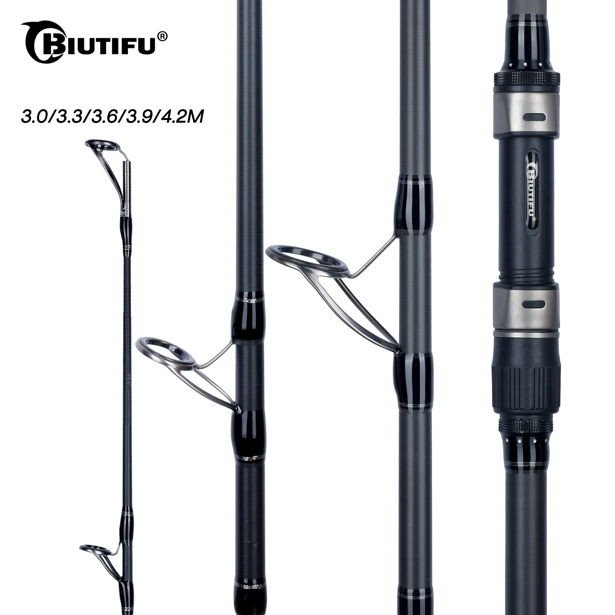 BIUTIFU BIGFISH 鯉釣りロッド 4.5/4.2/3.9/3.6/3.0 メートル T800 カーボン 3.5 ポンド投げ 40-200 グラム旅行サーフキャスティングスピニングハードポール