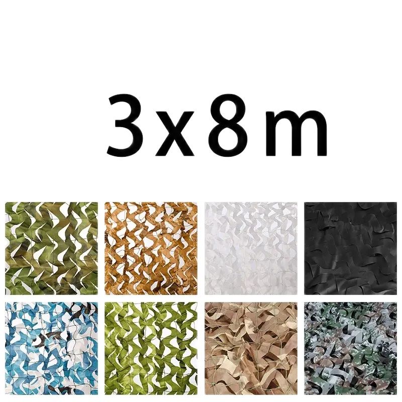 3 メートル × 8 メートル強化迷彩ネット 3*8 メートル 3x8m 3x8 8x3 8x3m 8*3m 黒、白、ベージュ砂漠の庭の装飾ウッドランドブルー