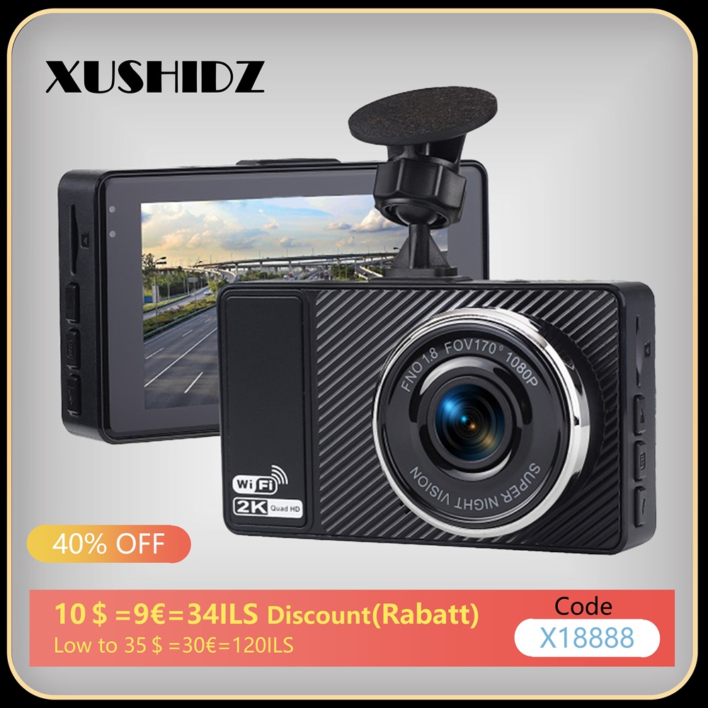 XUSHIDZ 2K WiFi ダッシュカメラ フロントおよびリアカメラ カーカメラ 車両ビデオレコーダー DVR ナイトビジョン ダッシュカム デュアルチャンネル HDR