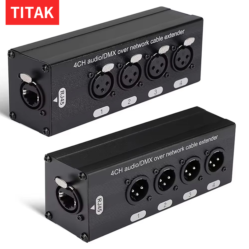 4 チャンネル 3 ピン XLR オーディオおよび DMX512 ネットワーク ケーブル エクステンダー DMX512 ネットワーク信号ブースター 1 オス - 1 メス 1 ペアあたり
