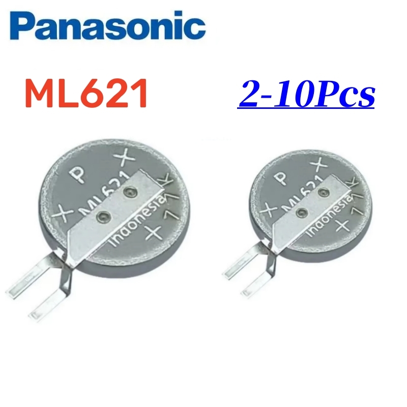 2 〜 10 個新しいパナソニック ML621 ML621S ML-621S/DN 3V 5.5mAh 充電式 RTC コインボタン電池とピンプラグバッテリー
