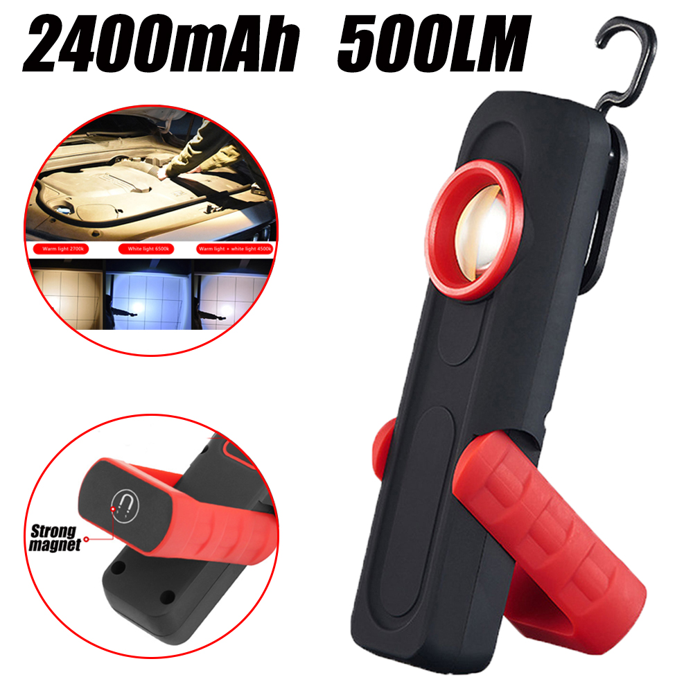 カーディテイリングツール車のペイント仕上げランプ 500LM 2000mAh スキャンスワール磁気グリップ多機能自動車修理作業灯
