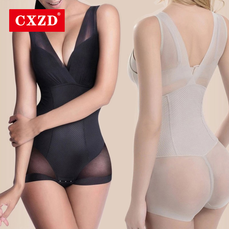 CXZD 女性ボディシェイパーボディスーツ下着シェイプウェア M から 4XL おなかシェイパーセクシーなランジェリーバットリフター痩身ストラップ