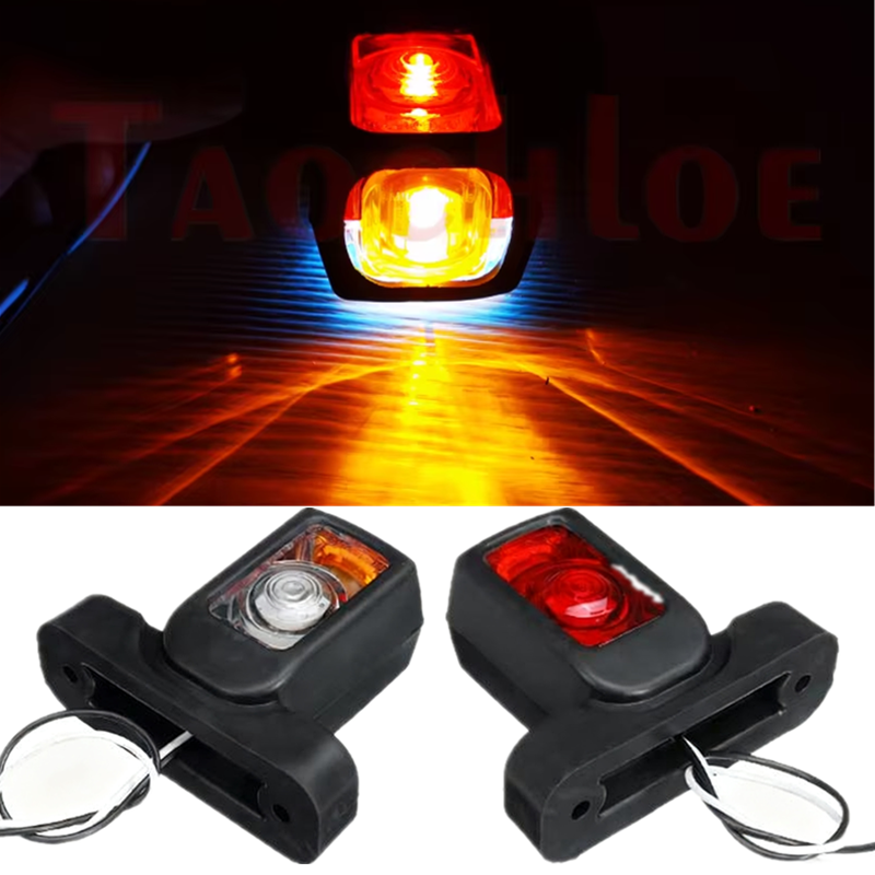 2x 12V/24V LED 赤/白/アンバーサイドマーカーライトトリプルランプトラックトレーラーバスインジケータランプ車のアウトライン LED ライト防水