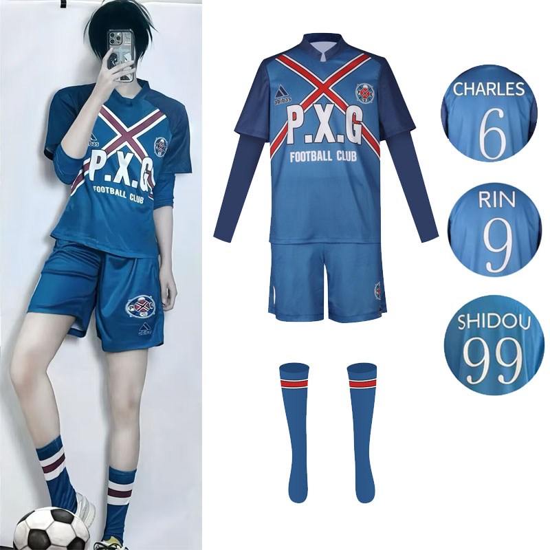 アニメ凛いとしシュバリエ紫藤 Ryusei コスプレ衣装ウィッグ P.X.G ジャージ刺繍サッカーユニフォームスーツスポーツウェアハロウィン