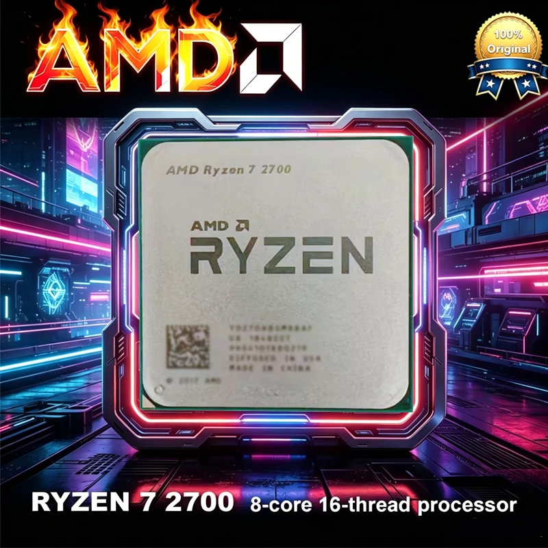 AMD Ryzen 7 2700 CPU R7 2700 3.2GHz--4.1GHz 8コア 16スレッド L2=4M L3=16M 65W CPU プロセッサ ソケット AM4 パッケージなし