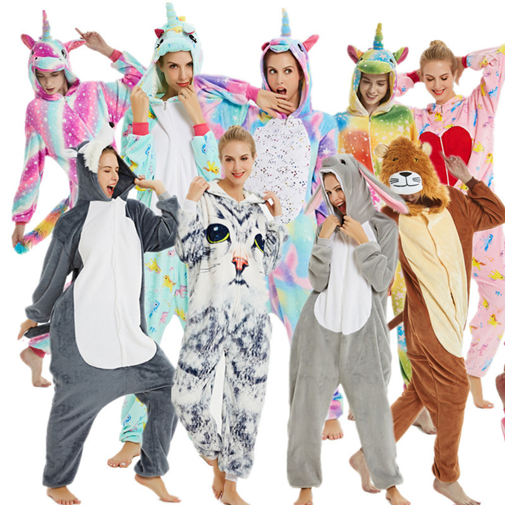 大人動物 Onesies 漫画着ぐるみユニコーンチンチラ豚ウサギ虎ライオンヒョウ猫オオカミ犬シマウマカーニバル衣装