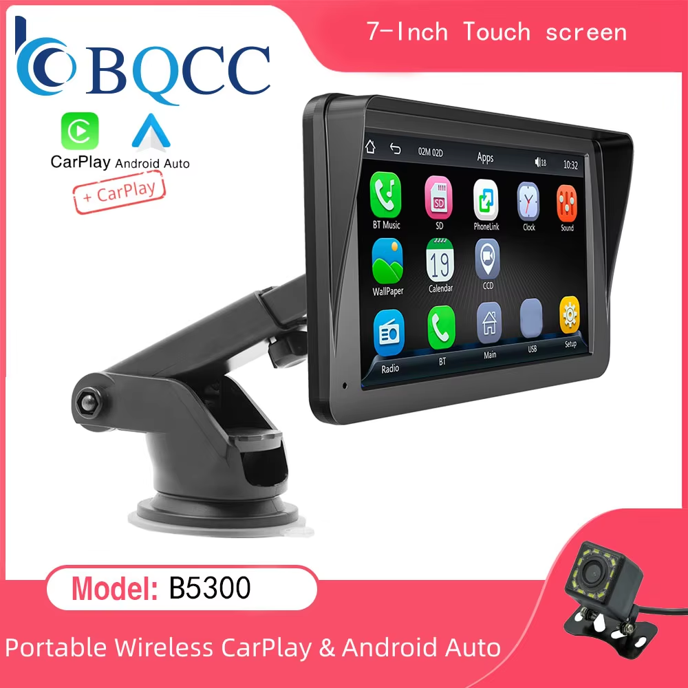 BQCC 7 インチカーラジオマルチメディアビデオプレーヤーワイヤレス Carplay とワイヤレス Android 自動タッチスクリーンサンバイザー 5300