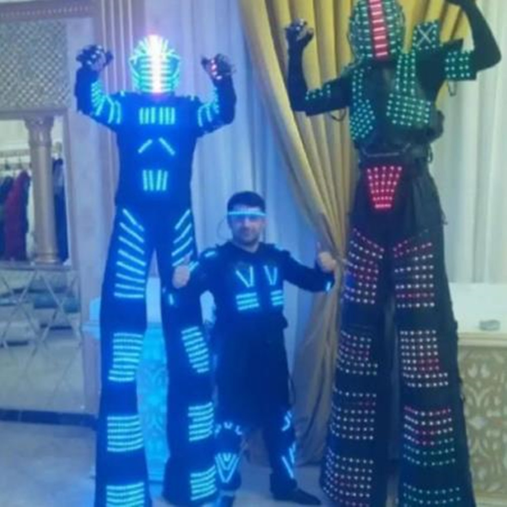 パーティー竹馬ウォーカー LED ライト衣装ロボットダンススーツ音楽祭 DJ ショーパーティーパフォーマンス電子