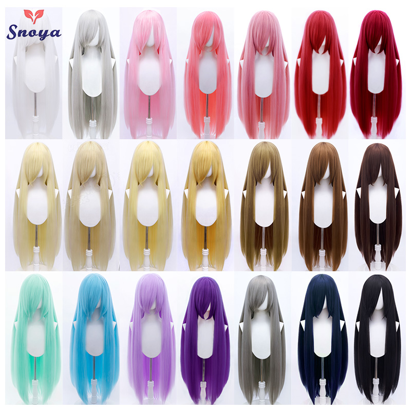 Snoya 100 センチメートル合成ふわふわコーンパーマコスプレウィッグピンク、赤、青、紫アニメパーティーロングウィッグ女性のための